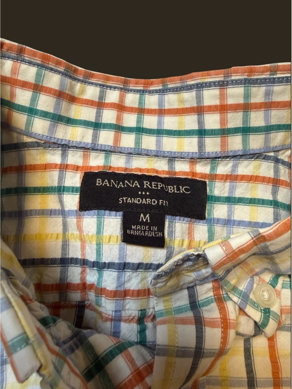 Banana Republic Mens Standard Fit Short Sleeve Button Down Shirt M